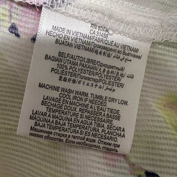 Women's BCBG Generation Sheer Shrug Kimono Wrap Cover Up White Floral XS/S - Picture 6 of 6